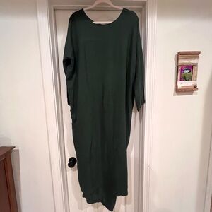 Black Crane Green Wool-blend Maxi Dress